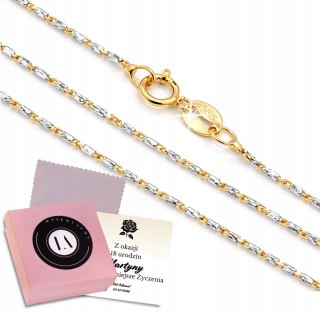 Złoty naszyjnik łańcuszek diamentowany białe żółte złoto 14k 585 LAPRII