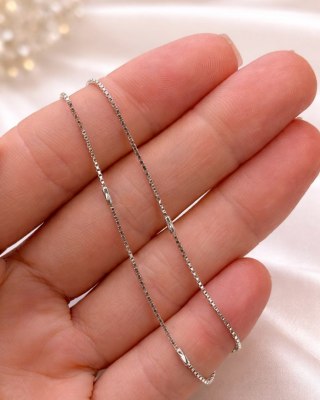 Srebrny naszyjnik łańcuszek splot KOSTKA diamentowana srebro 925 LAPRII