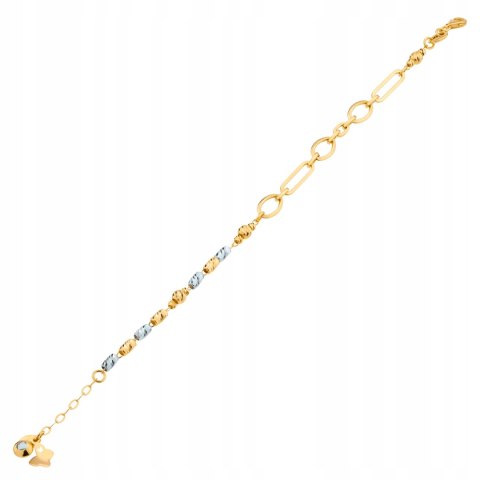 Złota bransoletka łańcuch łańcuszek chain diamentowany złoto 585 LAPRII