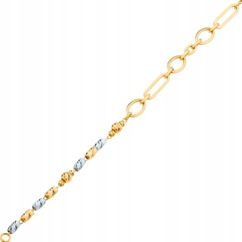 Złota bransoletka łańcuch łańcuszek chain diamentowany złoto 585 LAPRII
