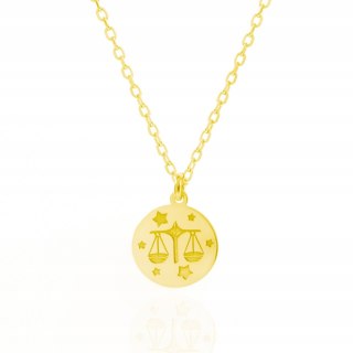Złoty naszyjnik znak zodiaku talizman astrologia Waga srebro 925 LAPRII