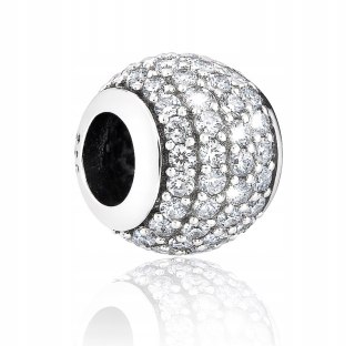 Srebrny koralik charms beads zawieszka cyrkonie serce srebro 925 LAPRII