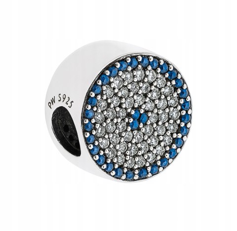 Srebrny koralik charms beads zawieszka modułowa cyrkonie srebro 925 LAPRII