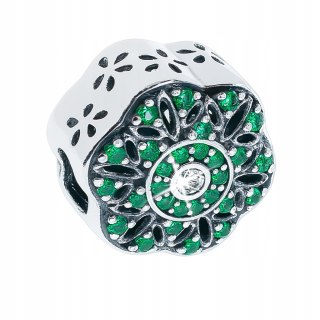 Srebrny koralik charms beads zawieszka modułowa kwiatek srebro 925 LAPRII
