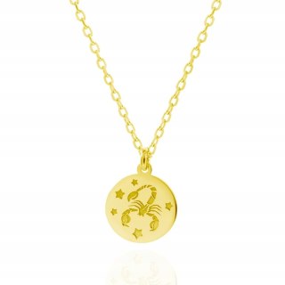 Złoty naszyjnik znak zodiak talizman astrologia Skorpion srebro 925 LAPRII