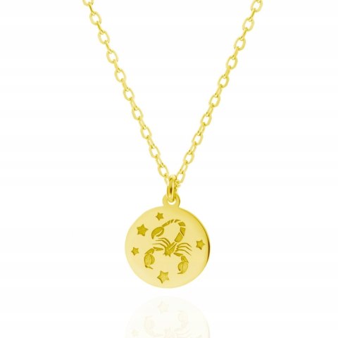 Złoty naszyjnik znak zodiak talizman astrologia Skorpion srebro 925 LAPRII