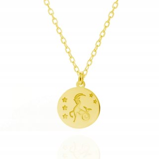 Złoty naszyjnik znak zodiaku astrologia Koziorożec srebro 925 LAPRII