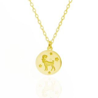 Złoty naszyjnik znak zodiaku talizman astrologia Baran srebro 925 LAPRII