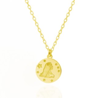 Złoty naszyjnik znak zodiaku talizman astrologia Panna srebro 925 LAPRII