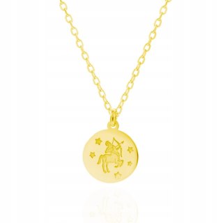 Złoty naszyjnik znak zodiaku zodiak Strzelec srebro 925 na prezent LAPRII