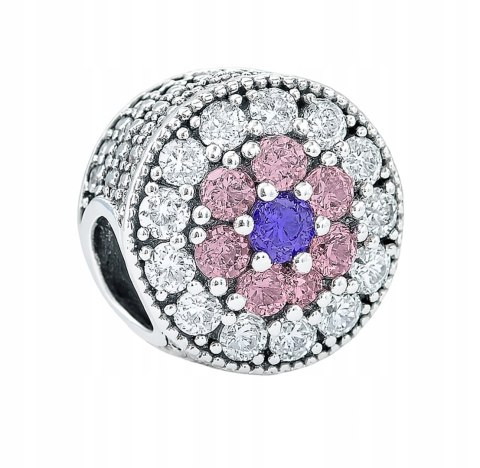 Srebrny koralik charms beads zawieszka modułowa cyrkonie srebro 925 LAPRII